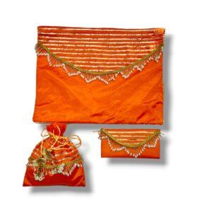 Wrapping Studio Saree/Suit Cover Gota Line| Saree Packing Covers For Wedding Pack of 3 (Orange)